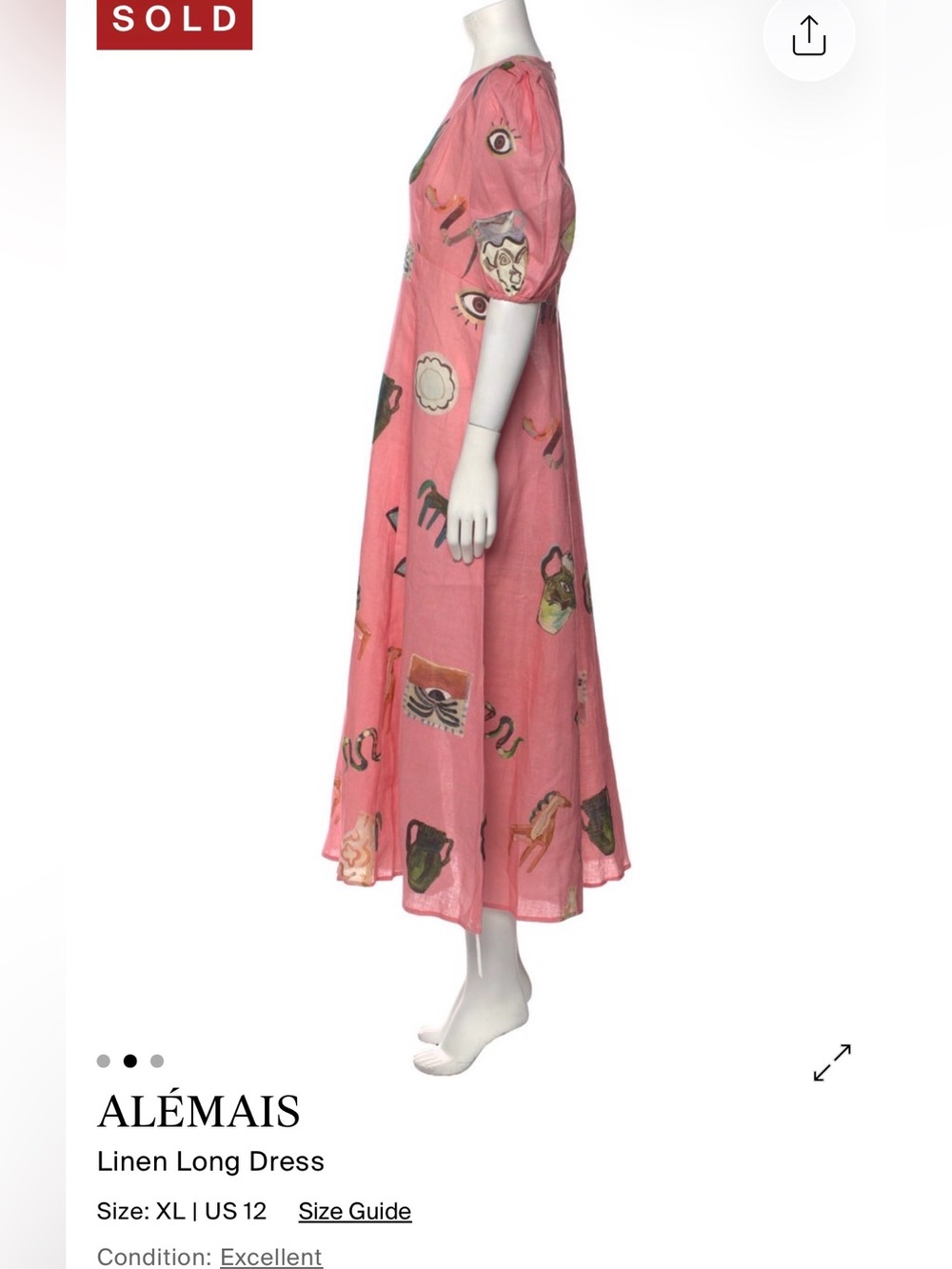 NWT US 12 Alemais Cleo Midi Dress - Picture 2 of 9